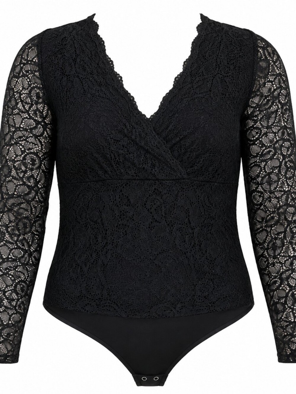 Torrid Black Lace Bodysuit Plus Size 3 Long Sleeve Surplice Top